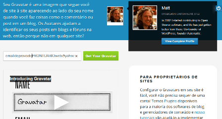 gravatar emaIL DE PROVA